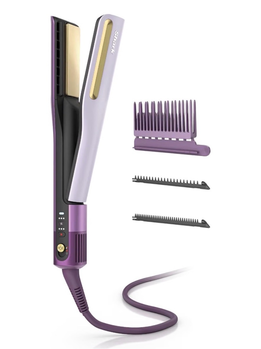 Shark SilkiPro Air Straightener & Blow Dryer, Flat Iron, Plum Satin